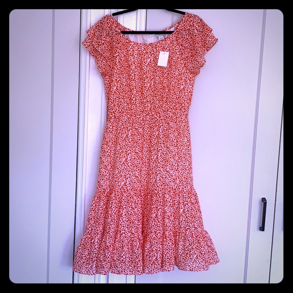 J. Crew flutter sleeve midi dress NWT